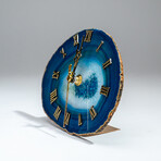 Genuine Polished Blue Banded Agate Slice Clock // 267g