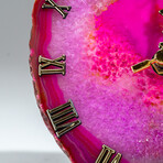 Genuine Polished Pink Banded Agate Slice Clock // 350g