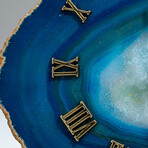 Genuine Polished Blue Banded Agate Slice Clock // 267g