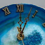 Genuine Polished Blue Banded Agate Slice Clock // 267g