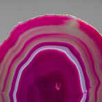 Genuine Pink Banded Agate Slice on a Custom Metal Stand // 3 lb