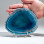 Genuine Banded Agate Slice with Acrylic Display Stand // 285g
