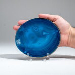 Genuine Banded Agate Slice with Acrylic Display Stand // 243g