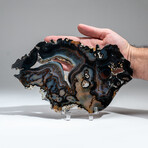 Genuine Banded Agate Slice with Acrylic Display Stand // 378g
