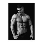 Erotica Model Pose Glass Wall Art (25.6"H x 17.7"W)