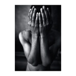 Erotica Face Cover Glass Wall Art (25.6"H x 17.7"W)