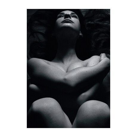 Erotica Self Hug Glass Wall Art (25.6"H x 17.7"W)