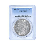 1897-O Morgan Silver Dollar // PCGS Certified AU53 // Deluxe Collector's Pouch