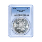 1921 Morgan Silver Dollar // PCGS Certified MS64 // Deluxe Collector's Pouch