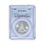 1889 Seated Liberty Half Dollar // PCGS Certified MS66 // Wood Presentation Box