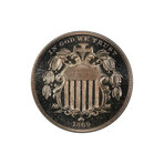 1869 Shield Nickel // PCGS & CAC Certified Proof 66 Cameo // Wood Presentation Box