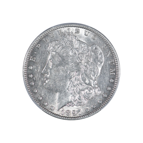 1897-O Morgan Silver Dollar // PCGS Certified AU53 // Deluxe Collector's Pouch