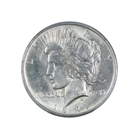 1921 Peace Silver Dollar // PCGS Certified MS62 // Deluxe Collector's Pouch