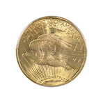 1922 $20 Gold St Gaudens // PCGS Certified MS65 // Wood Presentation Box
