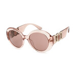 Versace Women's VE4414F Sunglasses // Transparent Pink + Light Brown