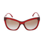 Versace Women's 0VE4417U Sunglasses // Transparent Red + Gray Gradient Brown