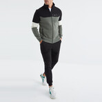 Print Detail Tracksuit // 2-Piece Set // Green Almond (S)