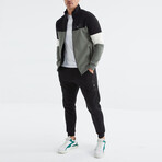 Print Detail Tracksuit // 2-Piece Set // Green Almond (S)