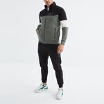 Print Detail Tracksuit // 2-Piece Set // Green Almond (S)