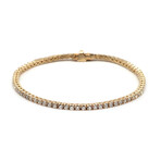 18K Yellow Gold Diamond Tennis Bracelet // 7.25" // New
