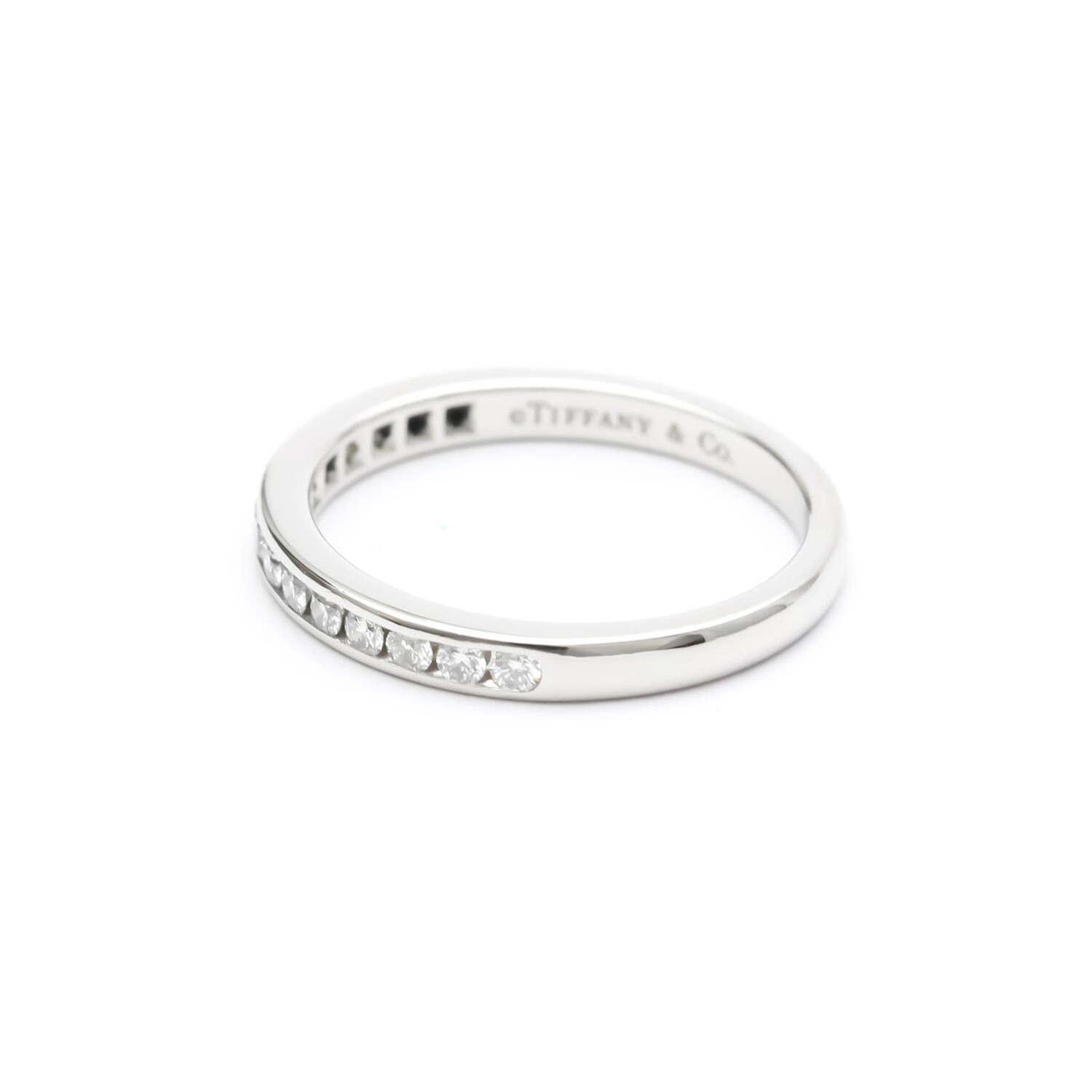 Tiffany & Co. // Platinum + Diamond Channel Setting Half Eternity Ring