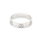 Gucci // 18k White Gold Icon Ring // Ring Size: 6.5 // Store Display