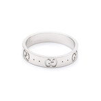 Gucci // 18k White Gold Icon Ring // Ring Size: 6.5 // Store Display