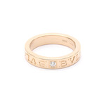 Bulgari // 18k Rose Gold Double Logo Diamond Ring // Ring Size: 6 // Store Display