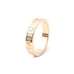 Bulgari // 18k Rose Gold Double Logo Diamond Ring // Ring Size: 6 // Store Display