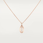 Cartier // 18k Rose Gold + Diamond Logo Necklace // 14.76"-15.94" // Store Display