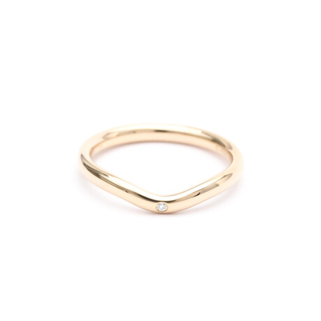 Tiffany & Co // 18k Rose Gold + Diamond Curved Ring // Ring Size: 5 // Store Display