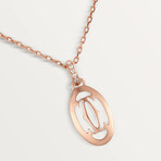 Cartier // 18k Rose Gold + Diamond Logo Necklace // 14.76"-15.94" // Store Display