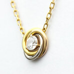 Cartier // 18k Rose Gold + 18k White Gold + 18k Yellow Gold Trinity De Cartier Diamond Necklace // 14.96"-16.14" // Store Display