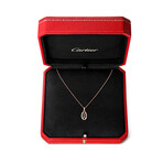 Cartier // 18k Rose Gold + Diamond Logo Necklace // 14.76"-15.94" // Store Display
