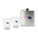 NFL Flask & Shot Glass Set // New England Patriots