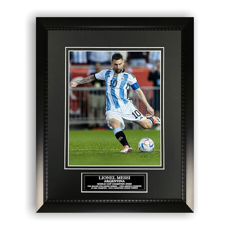 Lionel Messi // Argentina // Unsigned World Cup Photograph + Framed Ver. 2