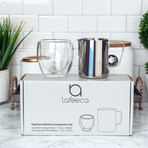 Lafeeca 19 Bar Espresso Coffee Machine + Milk Frother // Obsidian + Pitcher and Glass Combo