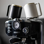 Lafeeca 19 Bar Espresso Coffee Machine + Milk Frother // Obsidian + Pitcher and Glass Combo