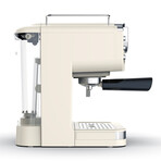 Lafeeca 19 Bar Espresso Coffee Machine + Milk Frother // Ivory +  Pitcher and Glass Combo