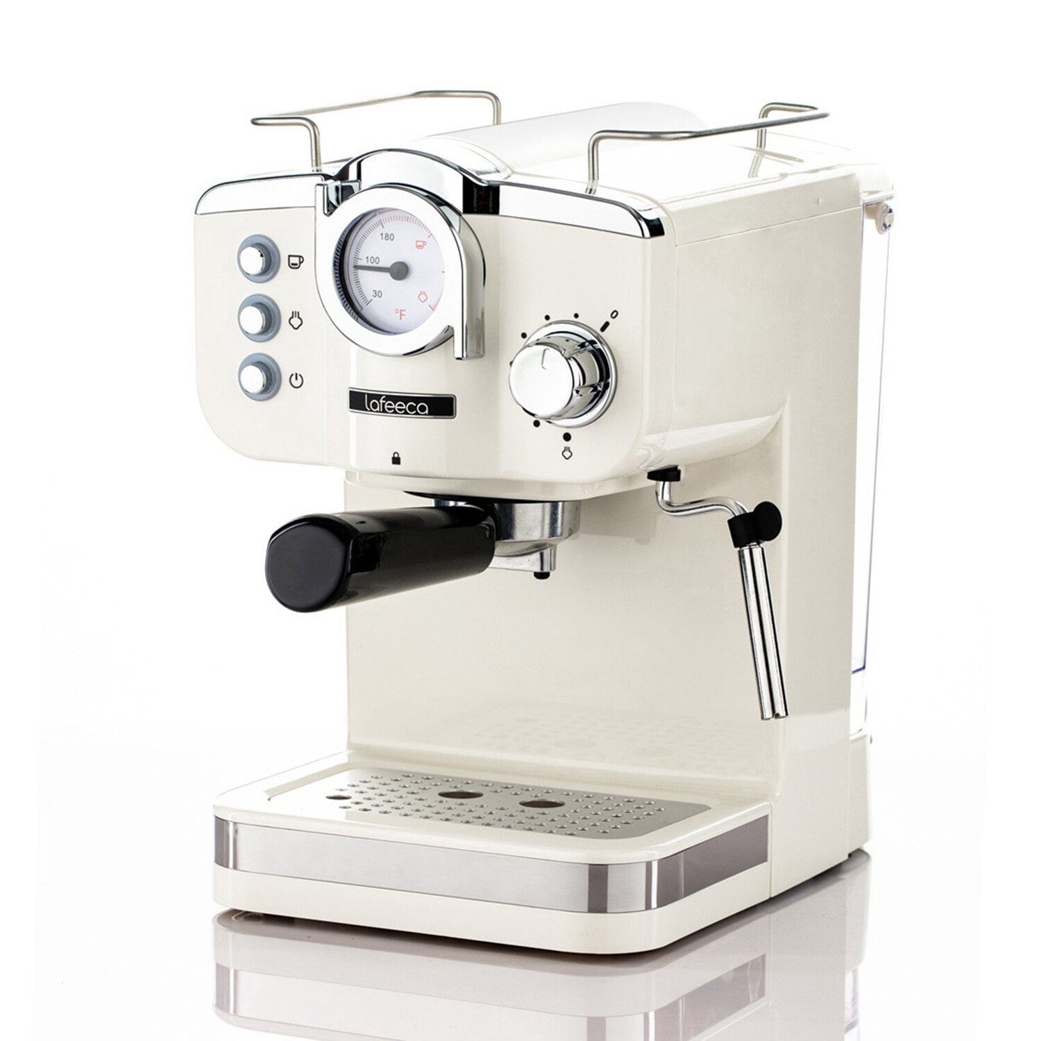 Lafeeca 19 Bar Espresso Coffee Machine + Milk Frother // Ivory