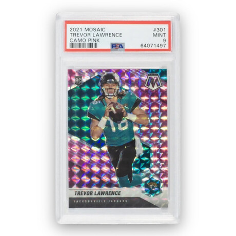 Trevor Lawrence // 2021 Panini Mosaic Camo Pink // Rookie Card // PSA 9 Mint