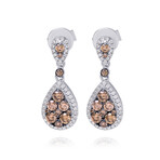 14K White Gold Diamond Drop Earrings // Store Display