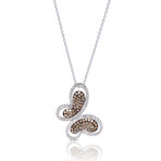14K White Gold Diamond Pendant Necklace // 18" // Store Display