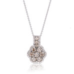 14K White Gold Diamond Pendant Necklace // 16" // Store Display