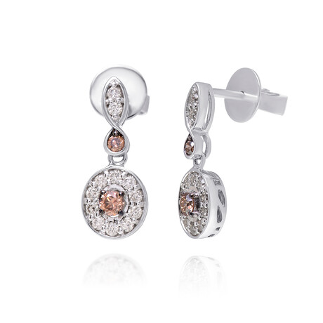 14K White Gold Diamond Drop Earrings // 3.4g // Store Display
