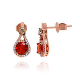 14K Rose Gold Diamond + Fire Opal Drop Earrings // Store Display