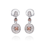 14K White Gold Diamond Drop Earrings // 3.4g // Store Display