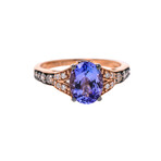 14K Strawberry Gold Diamond + Tanzanite Ring // Ring Size: 6.5 // Store Display