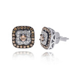14K White Gold Diamond Stud Earrings // Store Display