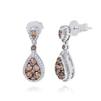 14K White Gold Diamond Drop Earrings // Store Display